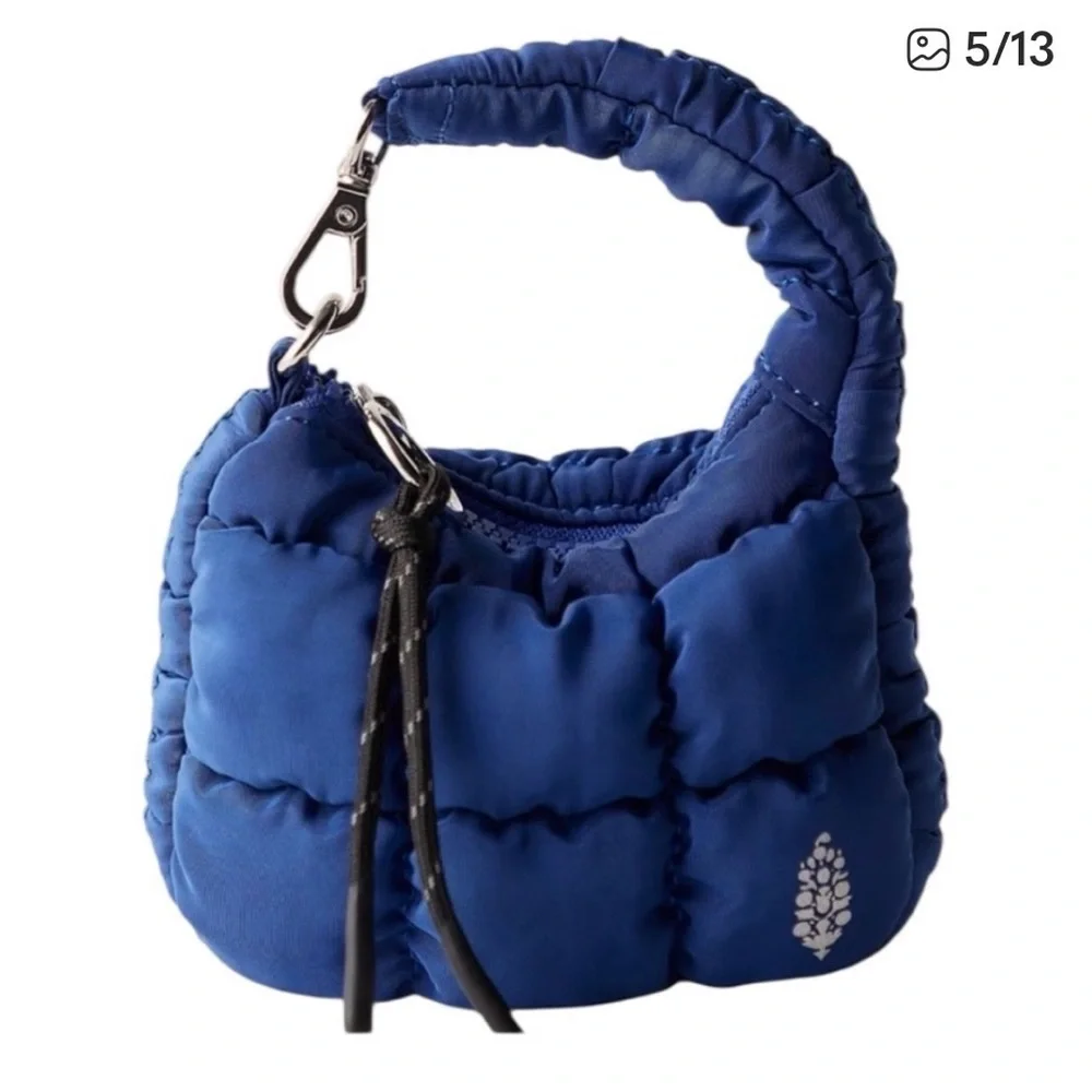 Free People Movement by Free People Blue Quilted Mini Bag. NWOT - Picture 1 of 6